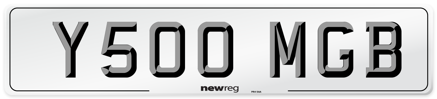 Y500 MGB Number Plate from New Reg
